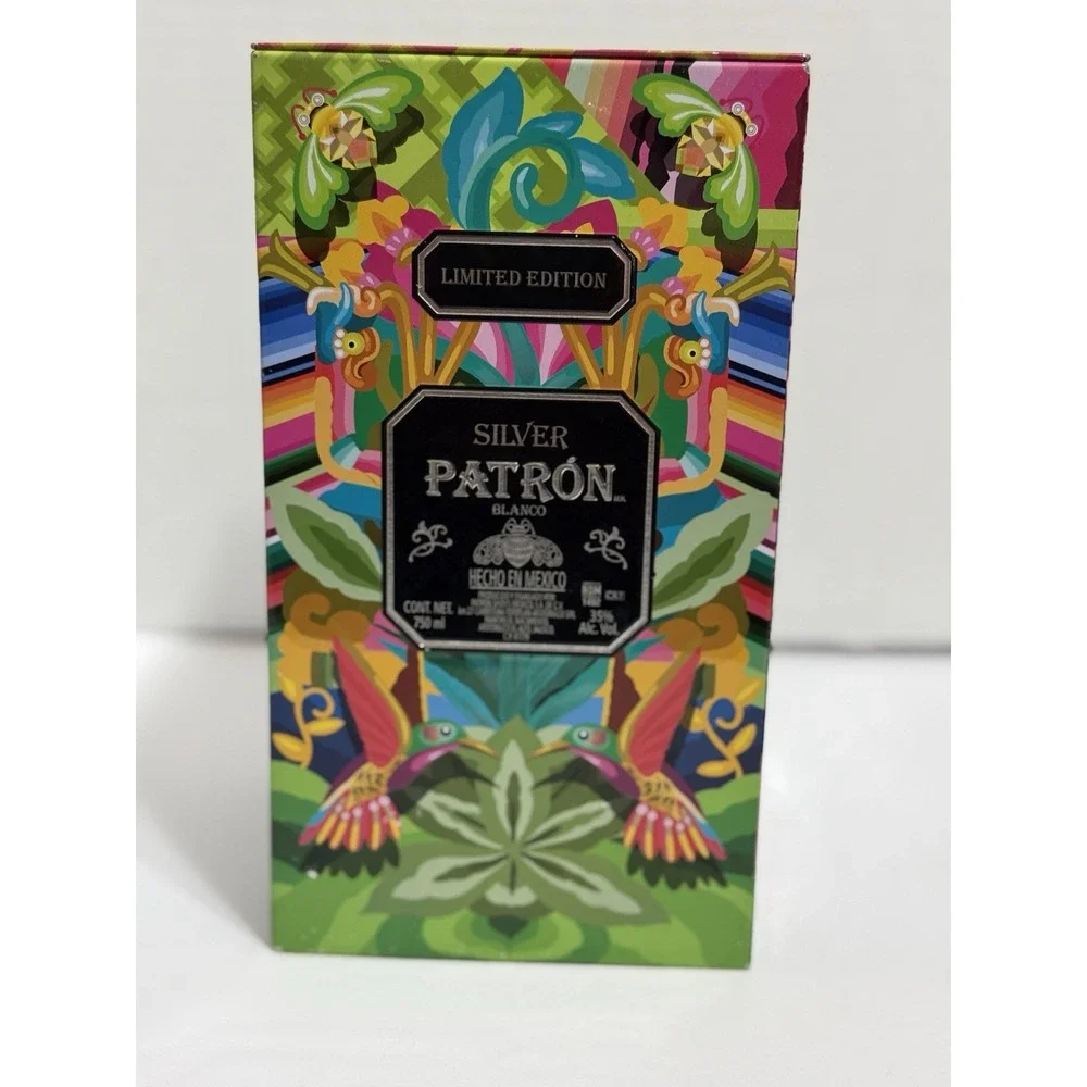 Patron, Silver, Limited Edition. Tequila Tin Box – Empty. Colorful Mexican Folk‎